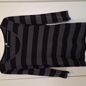 Striped Black and Gray Women's Top
